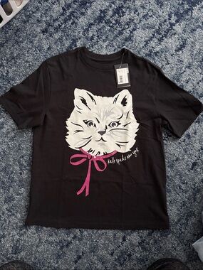 Kate Spade Embellished Cat Tshirt